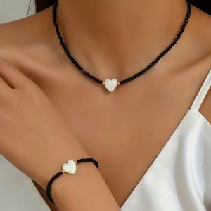 ✨✨Black Crystal & Mother of Pearl Heart Set✨✨